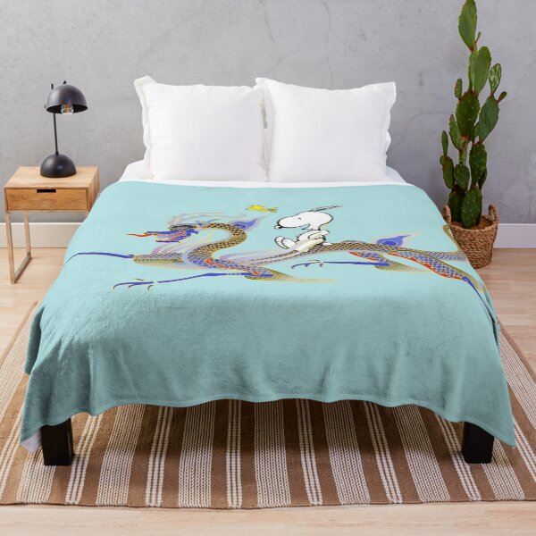 Item preview, Snoopy Riding Imperial Chinese Blue Dragon Art designed and sold by Schulz Lightprint Studio.