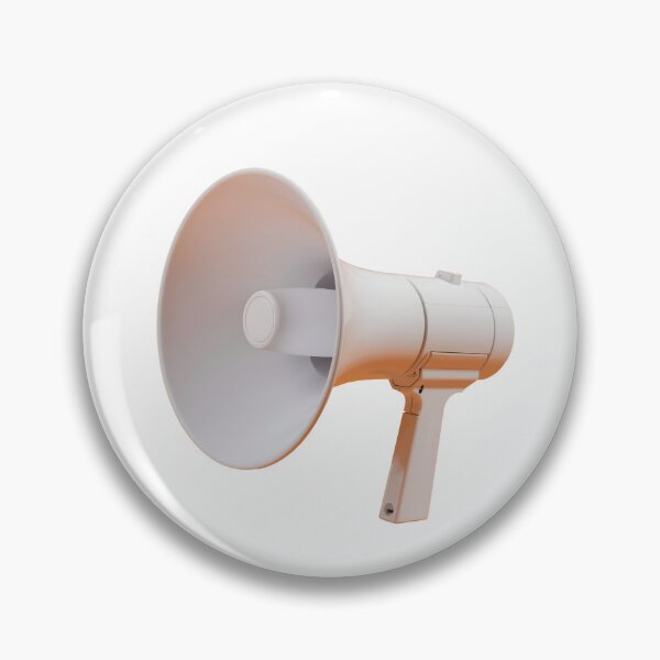 Item preview, White plastic megaphone designed and sold by MiraCleAI.