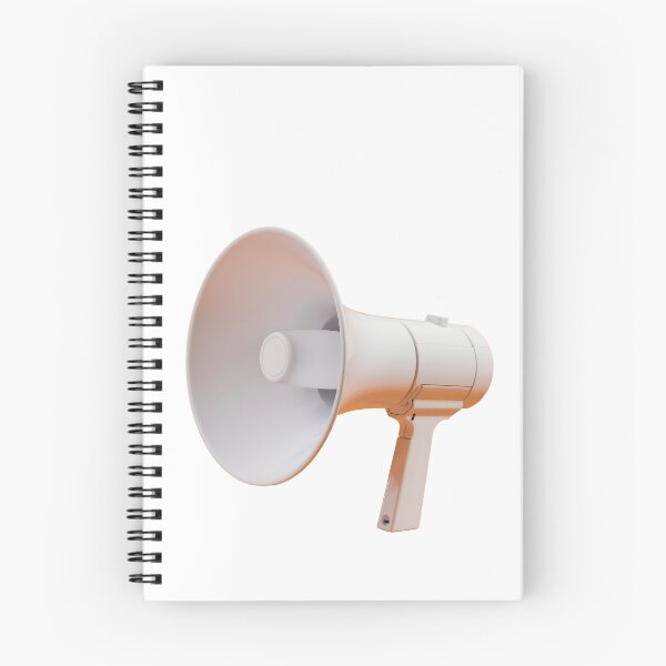 Item preview, White plastic megaphone designed and sold by MiraCleAI.