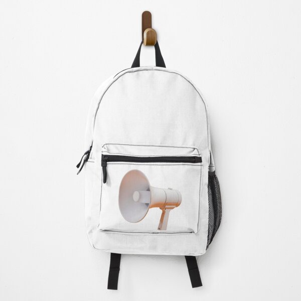Item preview, White plastic megaphone designed and sold by MiraCleAI.