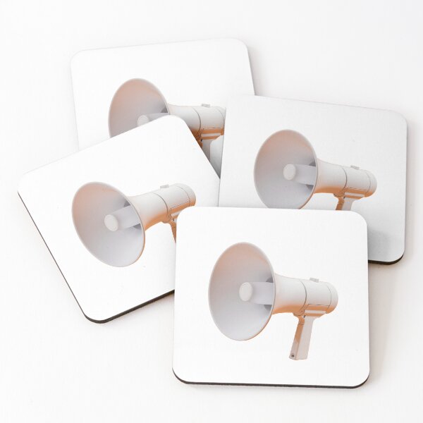 Item preview, White plastic megaphone designed and sold by MiraCleAI.