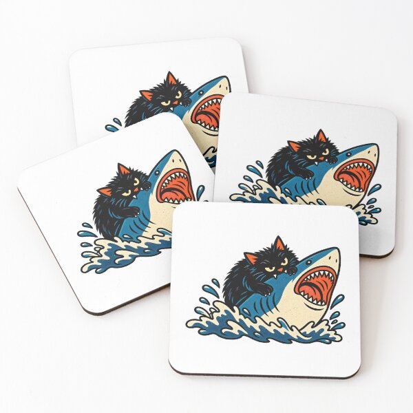 Item preview, Angry Cat Riding a Shark – Chaotic Ocean Cat designed and sold by SupplyCode.