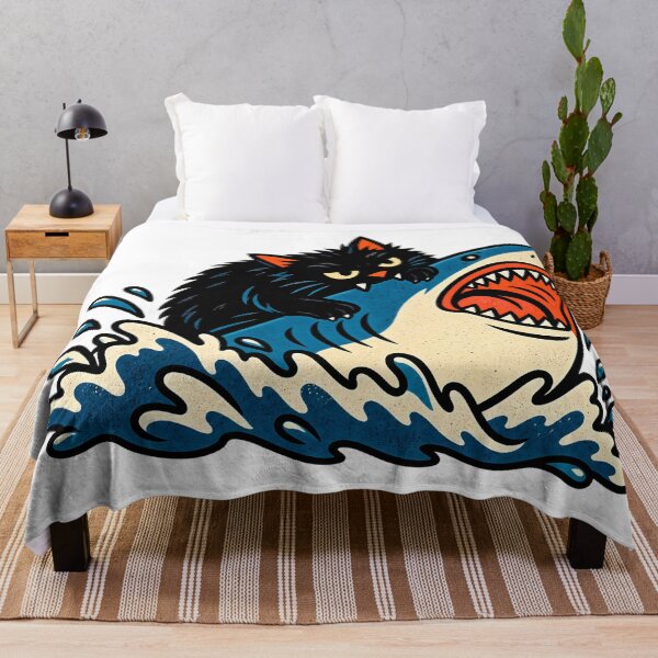 Item preview, Angry Cat Riding a Shark – Chaotic Ocean Cat designed and sold by InfiniteOrbit.