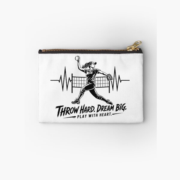 Item preview, Softball Throw Hard Dream Big | Softball Heartbeat Design For Softball Player designed and sold by StyxIND.
