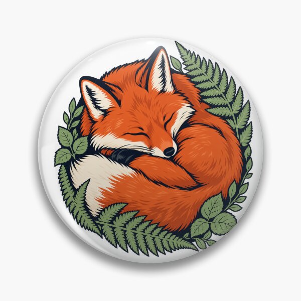 Item preview, Sleeping Fox and Ferns - Cozy Woodland Animal designed and sold by Maclaw200d.
