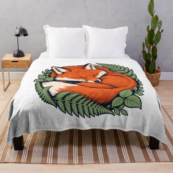Item preview, Sleeping Fox and Ferns - Cozy Woodland Animal designed and sold by Maclaw200d.