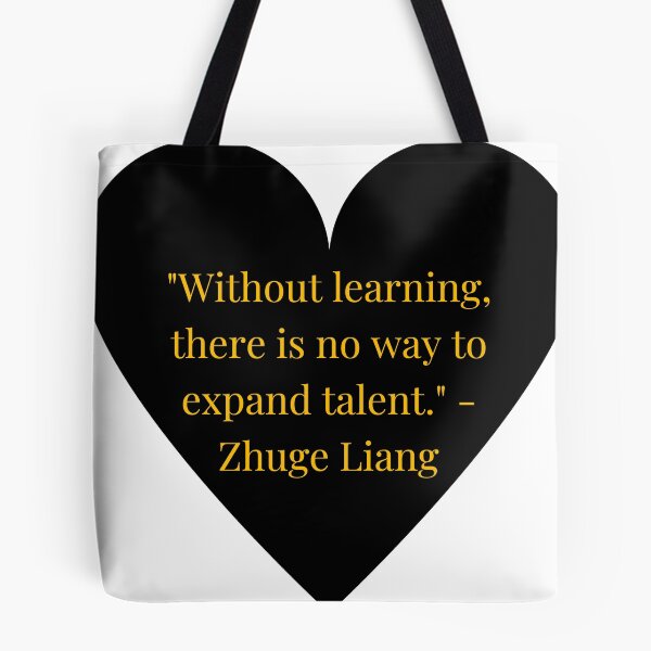 Item preview, Zhuge Liang Quote – Gold Text Black Heart designed and sold by TheIconSmith.