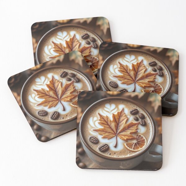 Item preview, Cozy Autumn Coffee Latte Art — Maple Leaf and Cinnamon Season designed and sold by LYAN-STORE.