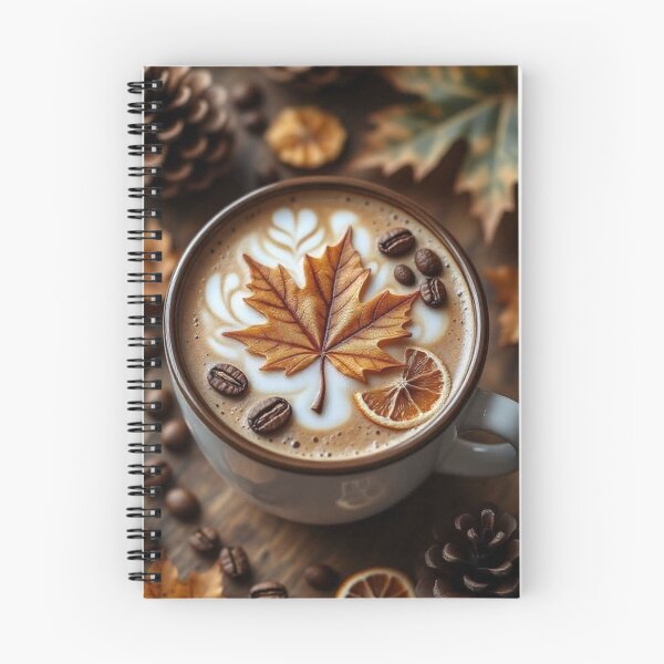 Item preview, Cozy Autumn Coffee Latte Art — Maple Leaf and Cinnamon Season designed and sold by LYAN-STORE.