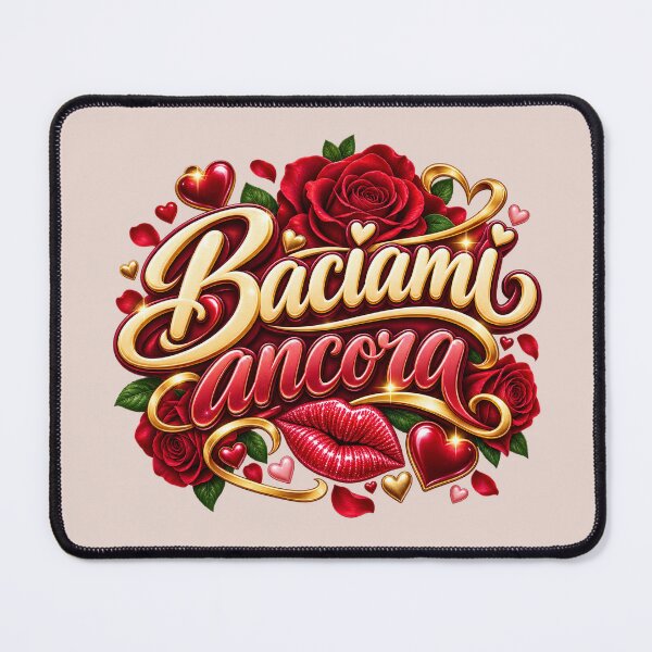 Item preview, Kiss Me Again - Red Lips Roses and Golden Hearts Romantic Italian Design designed and sold by MetaModel Editions.