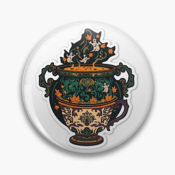 Item preview, Vintage Gothic Autumn Witch Cauldron Urn designed and sold by OlesiaCraft.