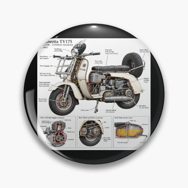 Aperçu de l'œuvre Scooter des années 60, modifications 2 temps créée et vendue par KALEIDOSCOPE UK.