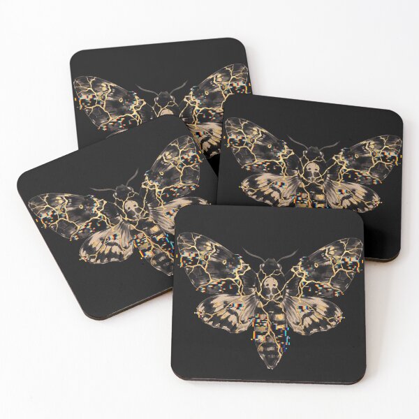 Item preview, Golden Kintsugi Glitch Moth Art designed and sold by kyotoglitch.