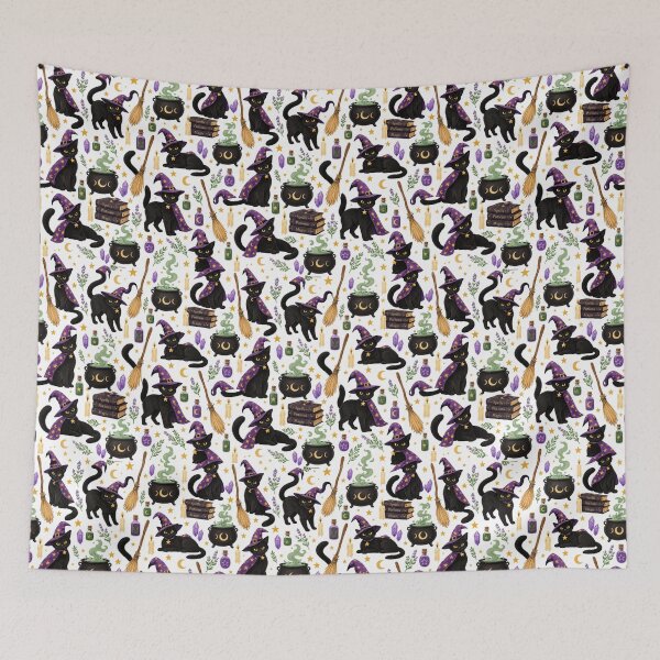 Item preview, Black Cat Pattern designed and sold by fivestarprints.
