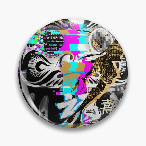 Item preview, Corrupted Kintsugi Daruma Cyberpunk Art designed and sold by kyotoglitch.