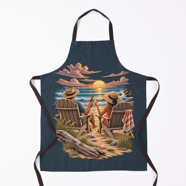 Item preview, Couple Beach Sunset Toast Vintage Coastal designed and sold by BROHLine Studio.