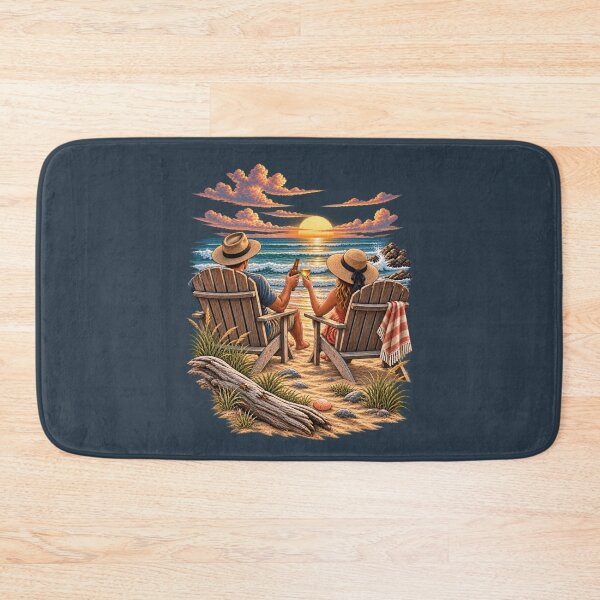 Item preview, Couple Beach Sunset Toast Vintage Coastal designed and sold by BROHLine Studio.
