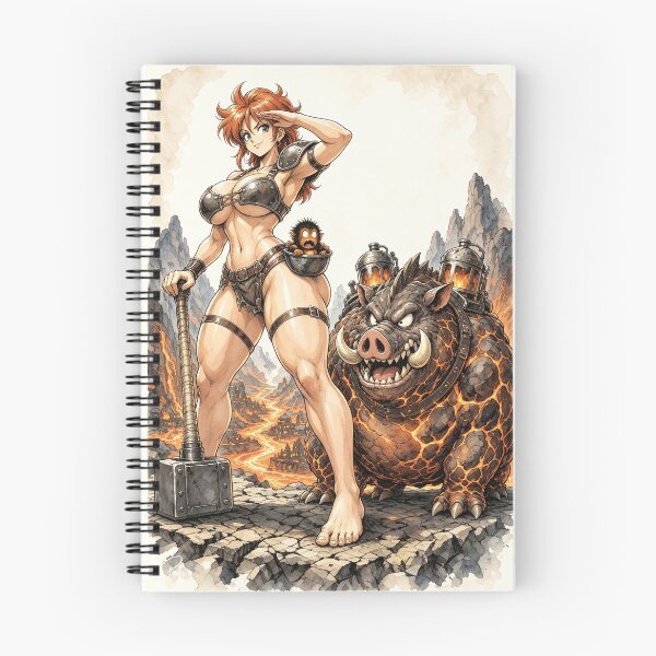 Item preview, Retro-style anime girl, warrior and boar border designed and sold by EduMaru.