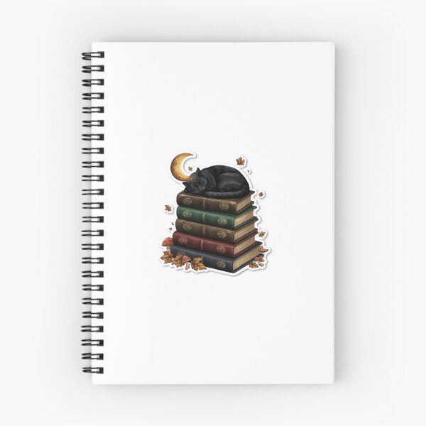 Item preview, Black Cat Sleeping On Vintage Books designed and sold by OlesiaCraft.