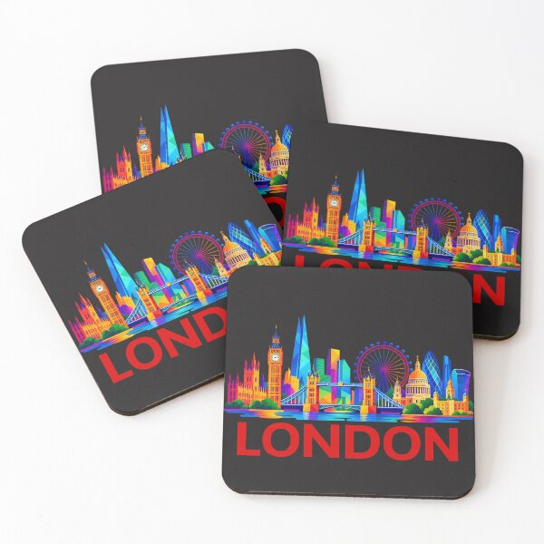 Item preview, London Skyline Colorful Geometric Illustration with Bold Typography designed and sold by MetaModel Editions.