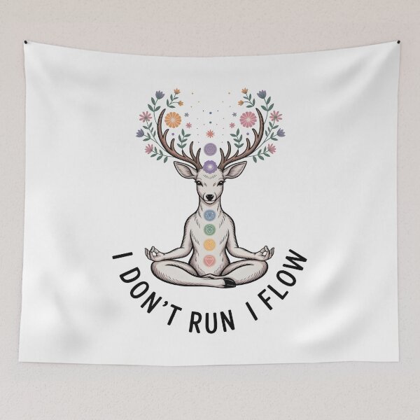Item preview, Yoga Deer Lotus Pose Flow Illustration Design designed and sold by 108stillness.