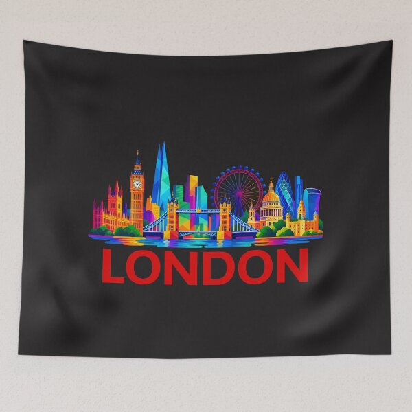 Item preview, London Skyline Colorful Geometric Illustration with Bold Typography designed and sold by MetaModel Editions.