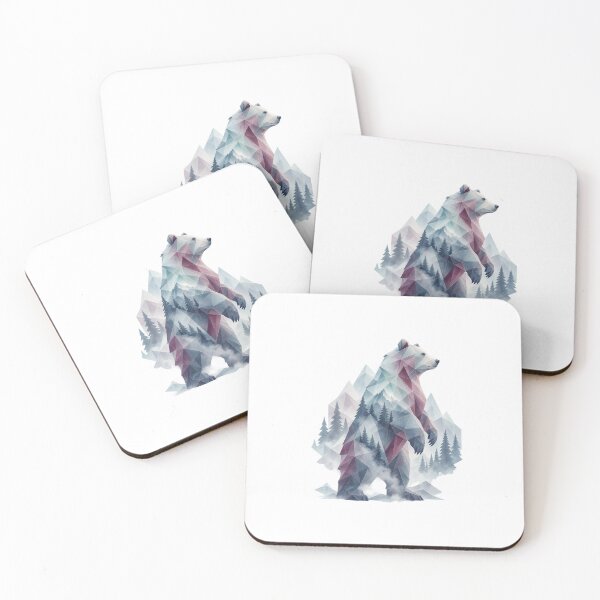 Item preview, Polygon bear in the mountains designed and sold by LongIslandDesgn.