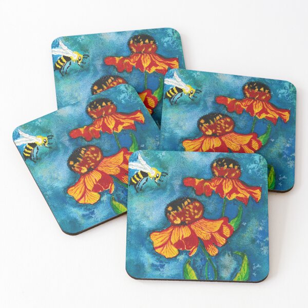 Item preview, Bee and Coneflowers designed and sold by LouisesMelange.