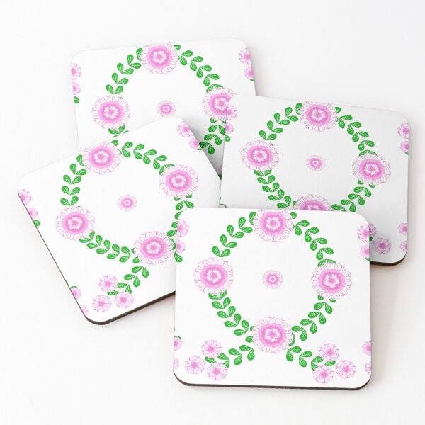 Item preview, Pink Floral Wreath and Decorative Flower Arrangement with Green Leaves designed and sold by Ei-Ei.