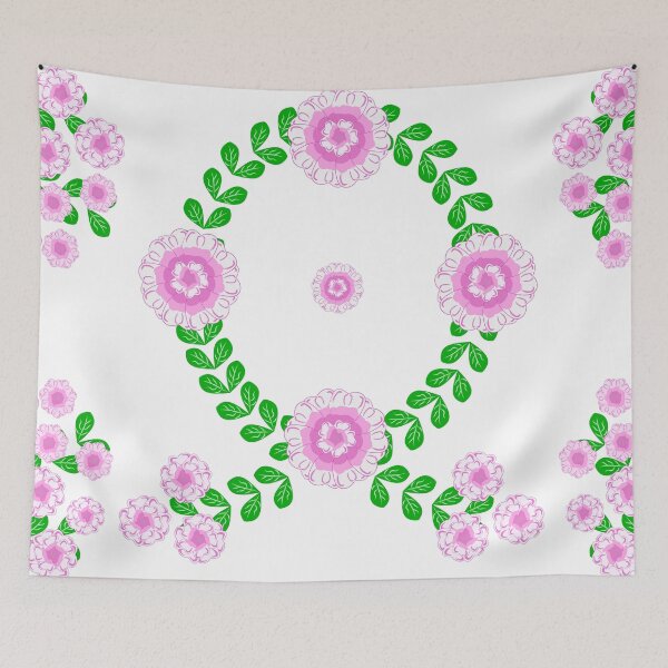 Item preview, Pink Floral Wreath and Decorative Flower Arrangement with Green Leaves designed and sold by Ei-Ei.