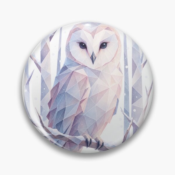 Item preview, Pastel-colored polygon owl - owl art designed and sold by LongIslandDesgn.