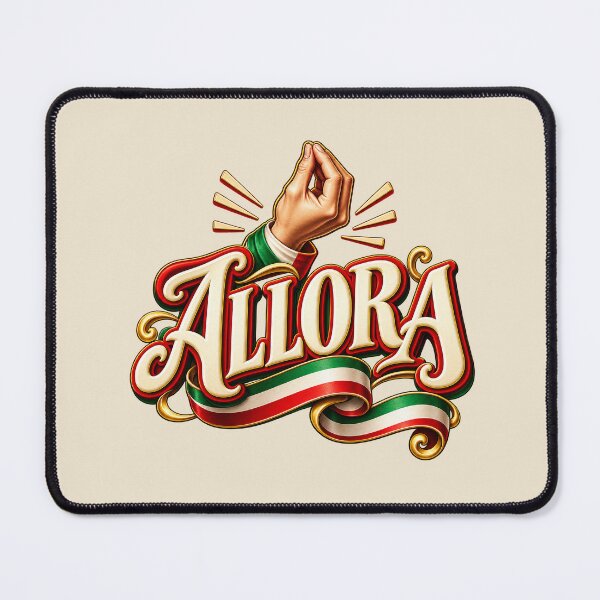 Item preview, Allora Italian Hand Gesture Typography with Tricolor Ribbon designed and sold by MetaModel Editions.