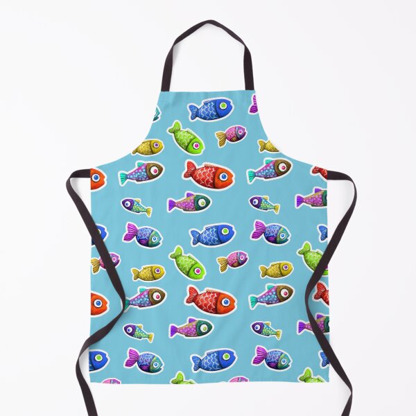 Item preview, Rainbow fish blue background pattern - Wooden Whittled Fish designed and sold by TurquoiseChicken.