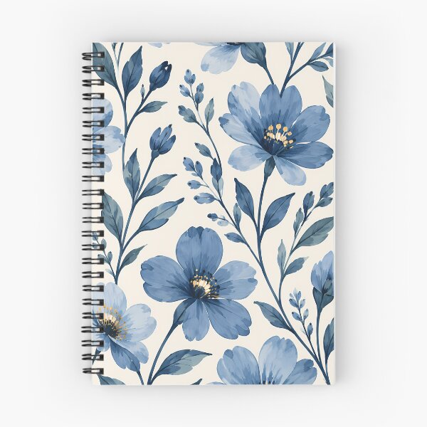 Item preview, Blue Watercolor Floral Botanical Pattern designed and sold by VOLLOS.