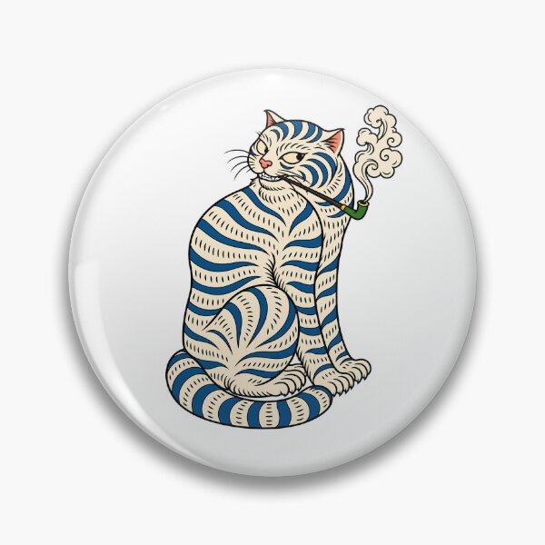 Item preview, Smoking Tiger Cat – Japanese Tattoo Style Cat designed and sold by SupplyCode.