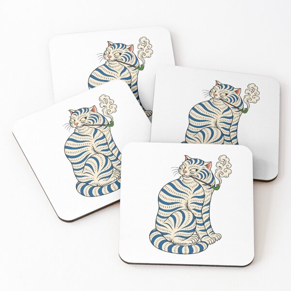Item preview, Smoking Tiger Cat – Japanese Tattoo Style Cat designed and sold by SupplyCode.
