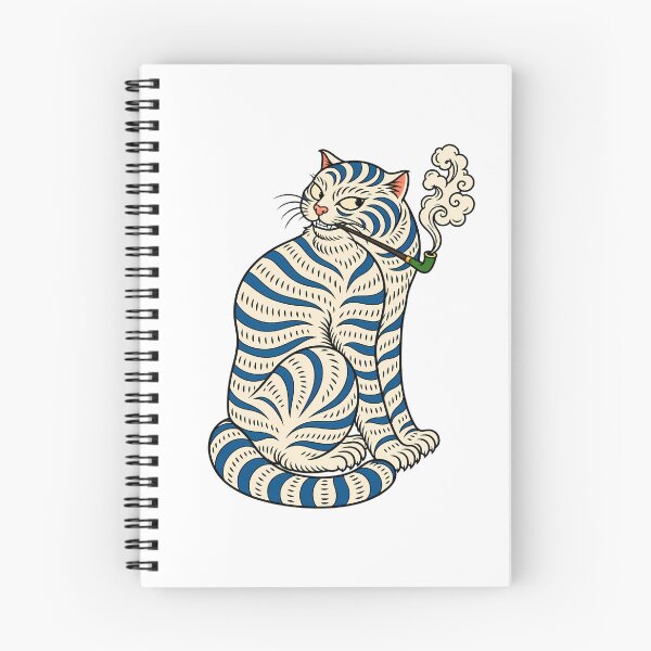 Item preview, Smoking Tiger Cat – Japanese Tattoo Style Cat designed and sold by InfiniteOrbit.