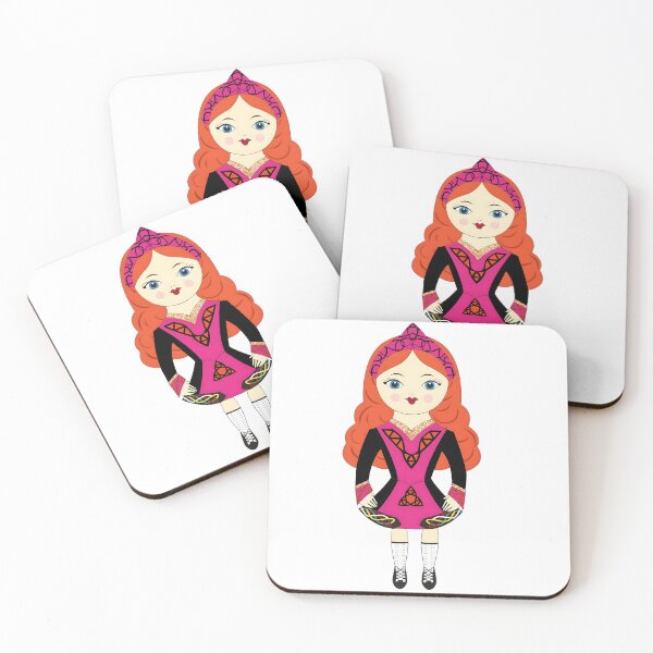 Item preview, Irish Dancing Girl In Pink Costume designed and sold by ARTAFACT.