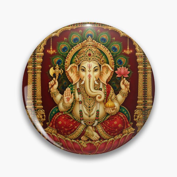 Artikelvorschau, Ganesha Tanjore Kunst-T-Shirt – Ganpati Bappa Andachtsmotiv entworfen und verkauft von Fanverse Merchandise.