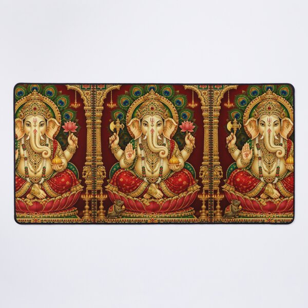 Item preview, Ganesha Tanjore Art T-Shirt – Ganpati Bappa Devotional Print designed and sold by Fanverse Merchandise.