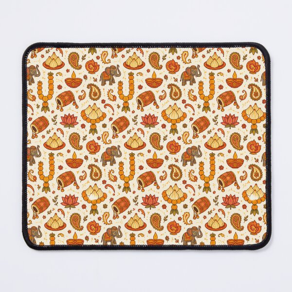 Item preview, Ganesh Chaturthi Doodle Pattern – Modak & Marigold Festive Print designed and sold by Fanverse Merchandise.