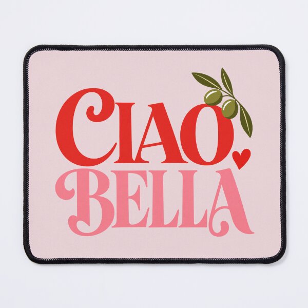 Item preview, Ciao Bella Two-Tone Typography with Olive Branch and Heart designed and sold by MetaModel Editions.