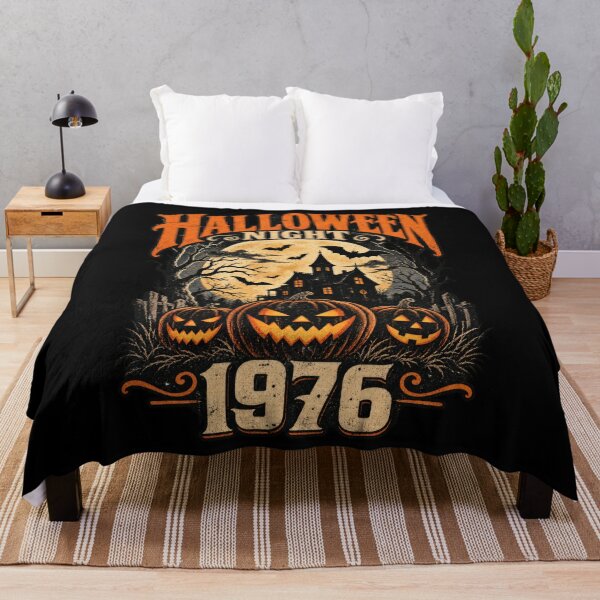 Item preview, Halloween Night 1976 – Retro Vintage Halloween Haunted House & Jack-O’-Lantern Design designed and sold by RockitBaby.