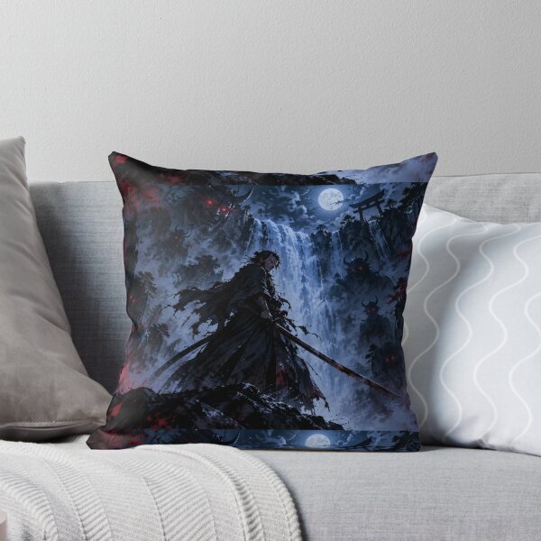 Item preview, Oni Demon Hunter Waterfall Anime Art T-Shirt – Dark Shonen Poster Print designed and sold by Fanverse Merchandise.
