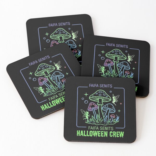 Item preview, Faifa Senits Halloween Crew Neon Spooky Vintage Cute Magic Mushrooms  designed and sold by PetalsPaws.