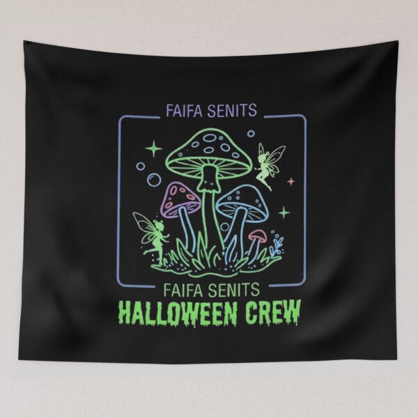 Item preview, Faifa Senits Halloween Crew Neon Spooky Vintage Cute Magic Mushrooms  designed and sold by PetalsPaws.