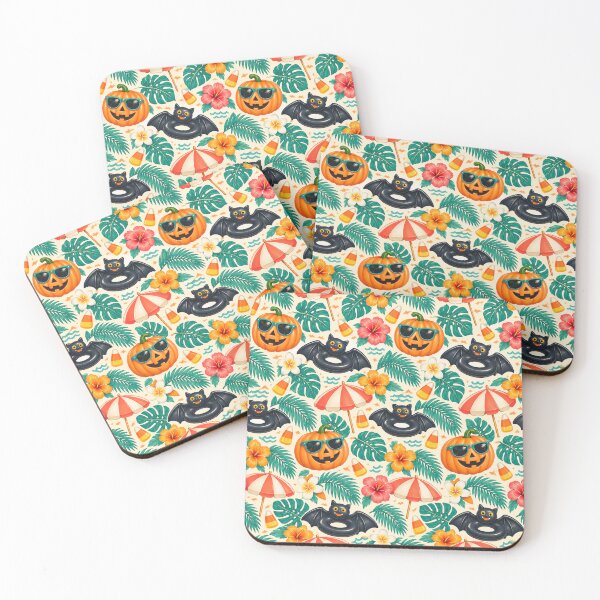 Item preview, Summerween Poolside Pumpkin Pattern – Retro Halloween Beach Print designed and sold by Fanverse Merchandise.