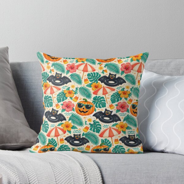 Item preview, Summerween Poolside Pumpkin Pattern – Retro Halloween Beach Print designed and sold by Fanverse Merchandise.