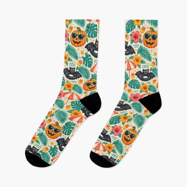 Item preview, Summerween Poolside Pumpkin Pattern – Retro Halloween Beach Print designed and sold by Fanverse Merchandise.