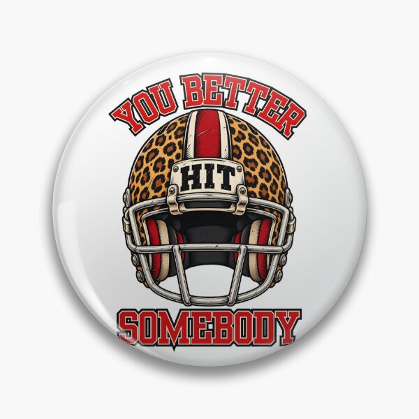 Item preview, You Better Hit Somebody Leopard Football Helmet designed and sold by GibasVisuals.